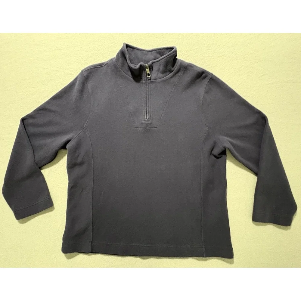 Coldwater Creek Women's‎ 1/4 Zip Pullover Sweater Blue 100% Cotton Size XL (18)